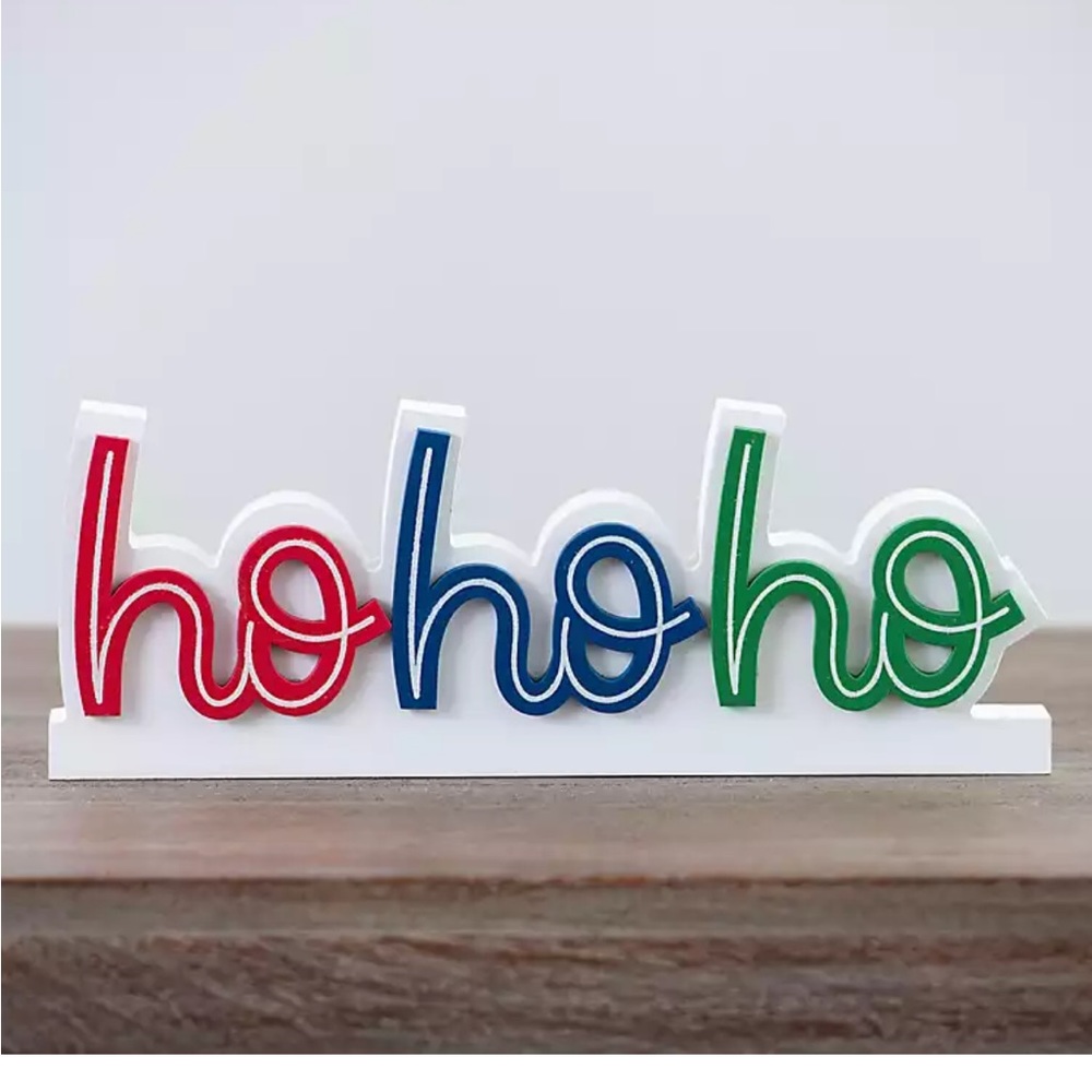 Kirkland’s Ho Ho Ho Glitter Word Block Christmas Signage
